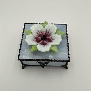 HANDCRAFTED Stained Glass Jewelry Box Keepsake Box